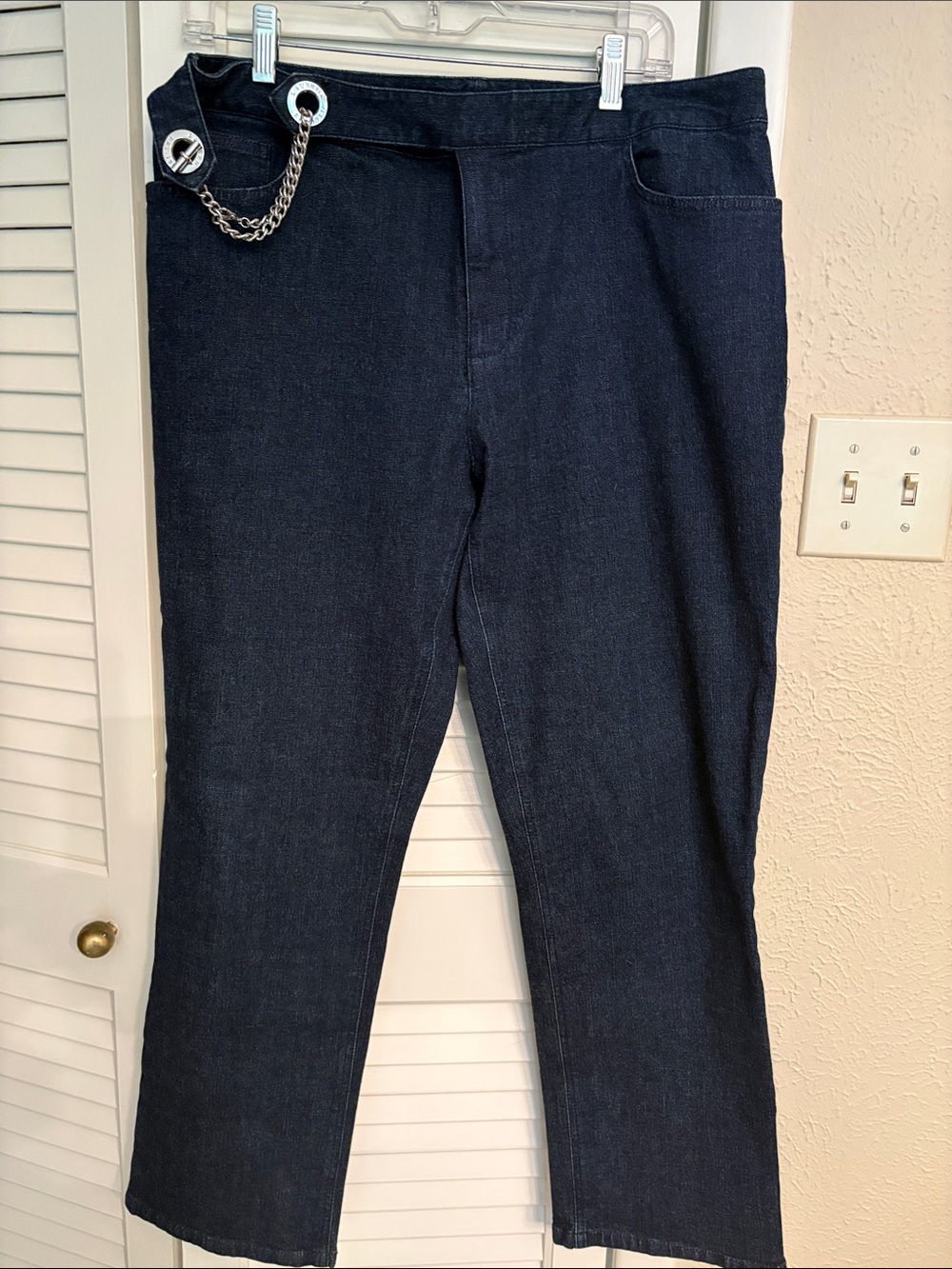 Ralph Lauren Dark Wash Boyfriend Jeans with Chain Accent